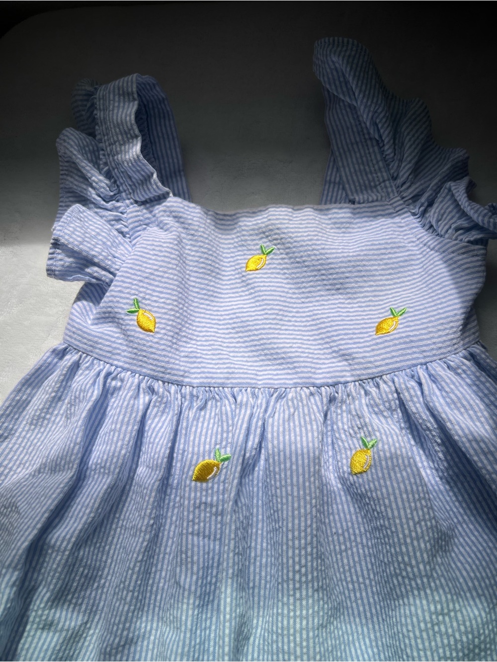 Carter's Light Blue and Yellow Lemon Embroidered Sundress